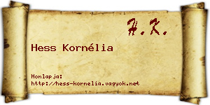 Hess Kornélia névjegykártya